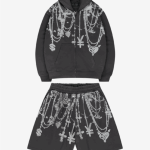 Masere Dark Grey Chains Set – Stylish & Comfortable