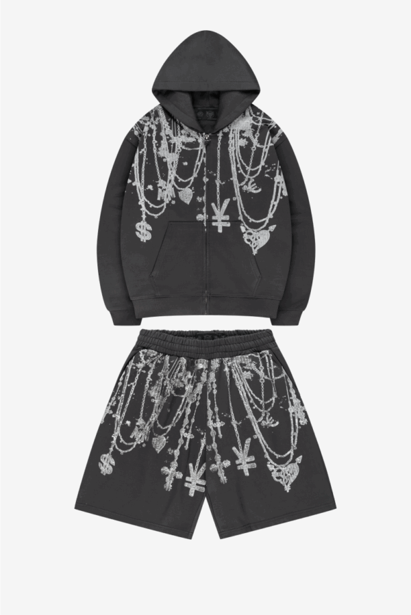 Masere Dark Grey Chains Set – Stylish & Comfortable