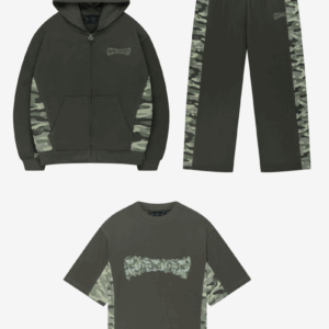 Masere Two Tone Zip Green Camo Jacket – Bold & Versatile