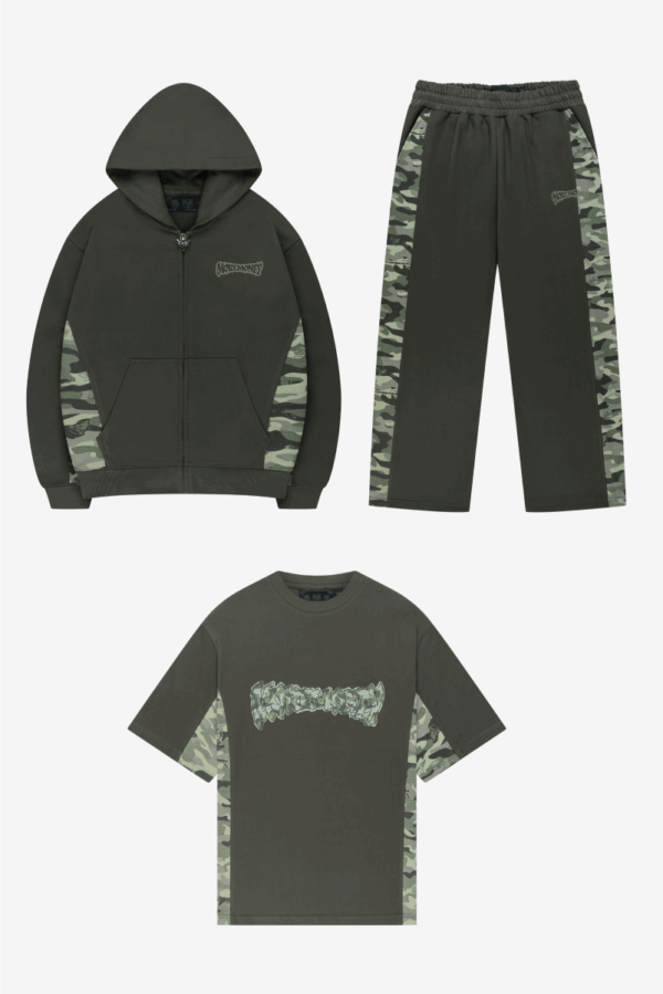Masere Two Tone Zip Green Camo Jacket – Bold & Versatile